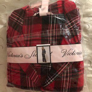 The Flannel Long PJ Set Red/Blk Plaid